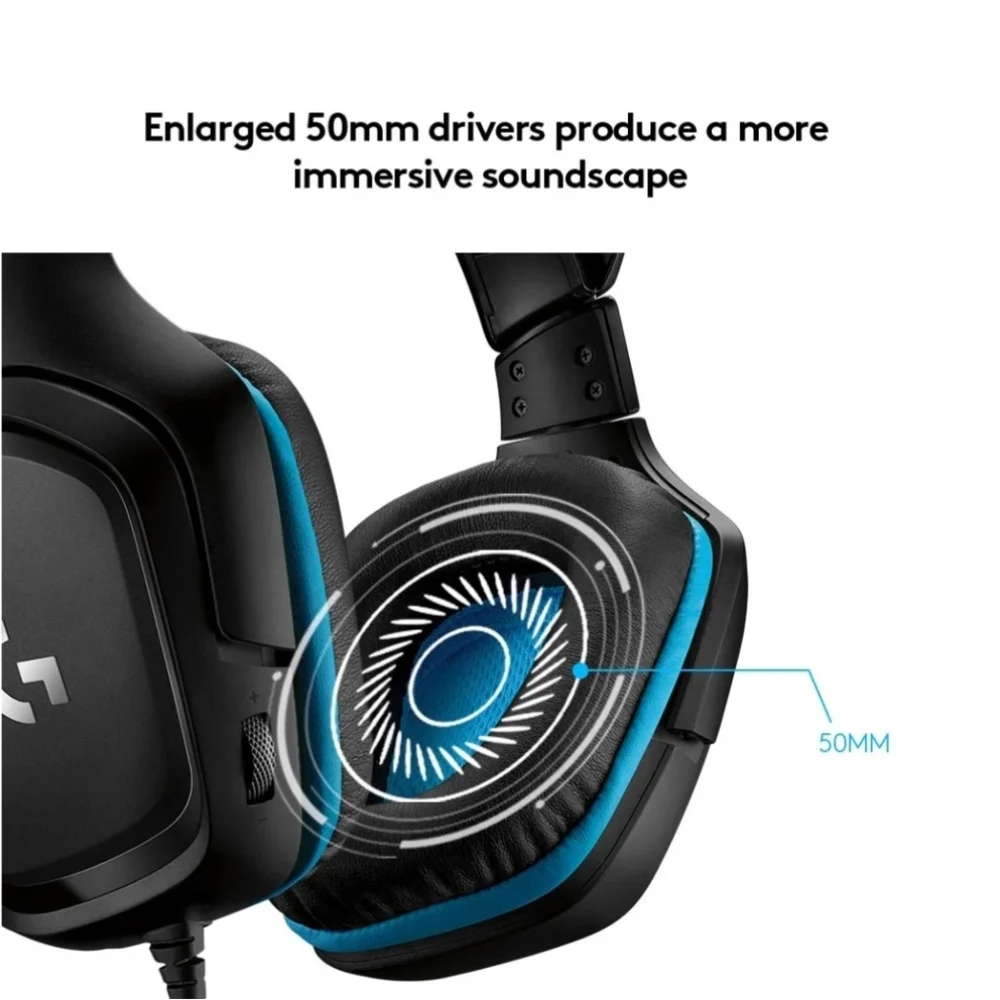 Logitech G432 Wired Gaming Headset, 7.1 Surround Sound, DTS Headphone W/O Box